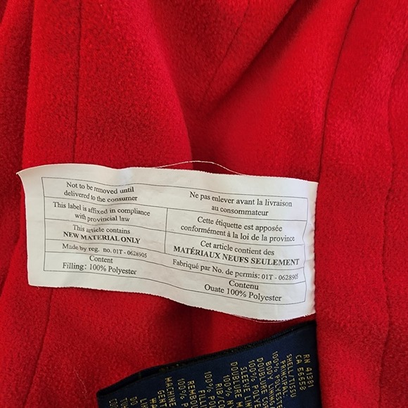 VTG Polo Ralph Lauren Men Red Bomber Jacket Fleece Lined Thick Rollaway Hood XL - Picture 7 of 9